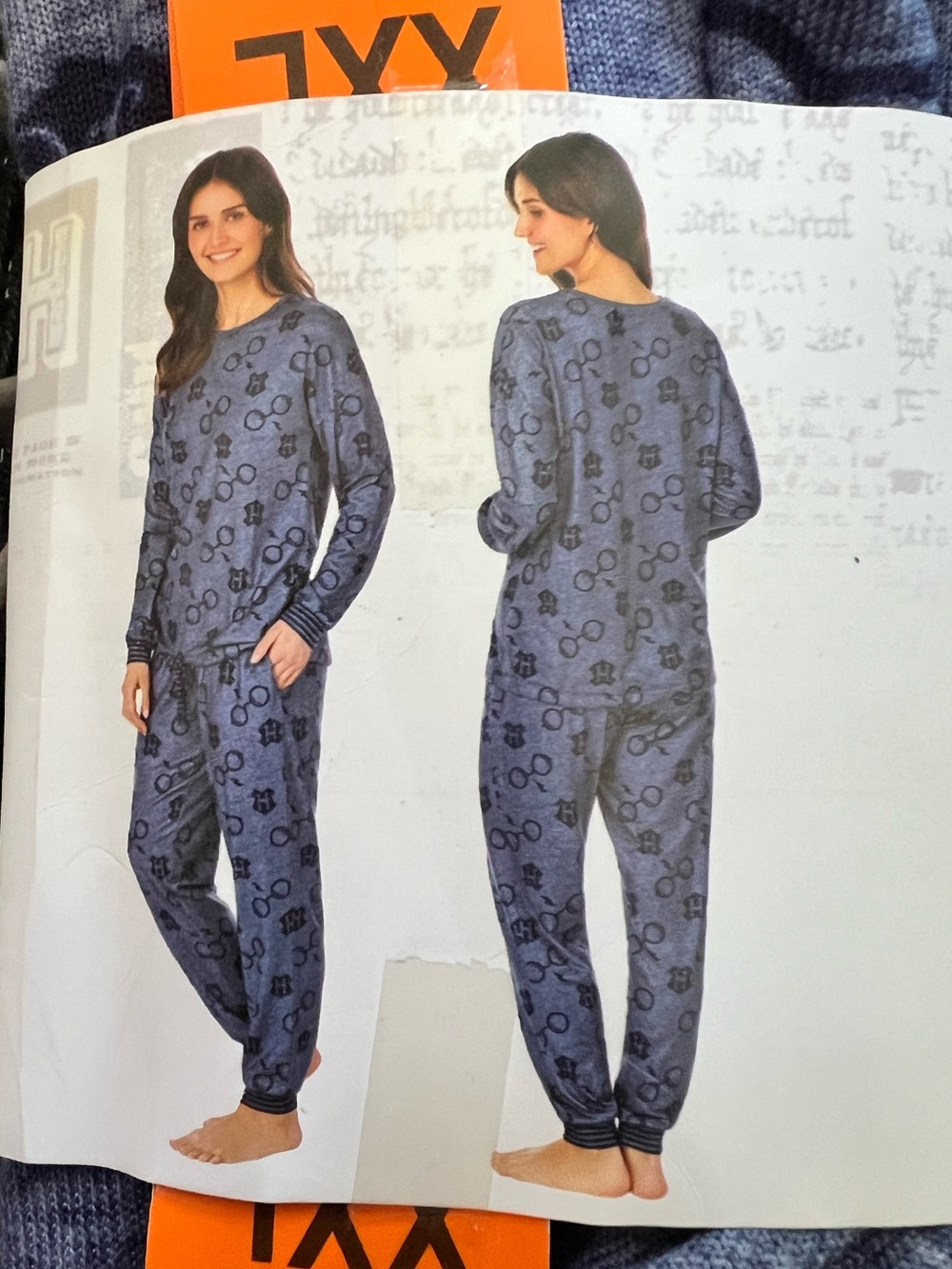 Wizarding World Harry Potter 2-piece PJ set in blue tones in XXL.